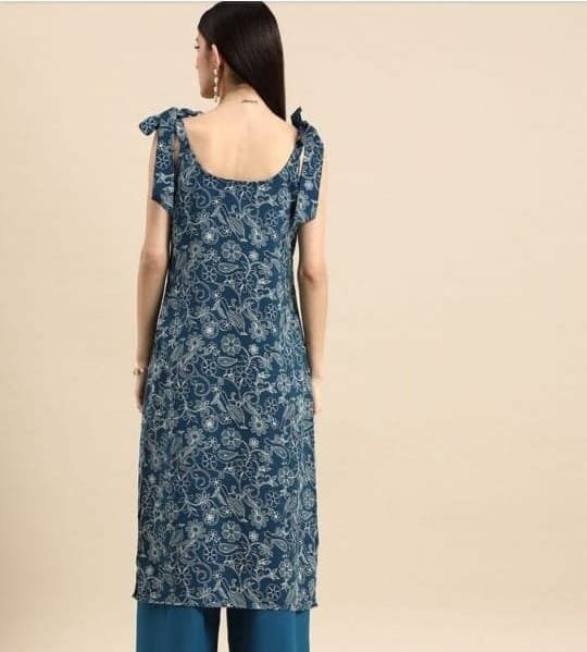 Dr Fashion Mill Tie-Strap Printed Kurta with Pants (2-Piece Set) - photo 5