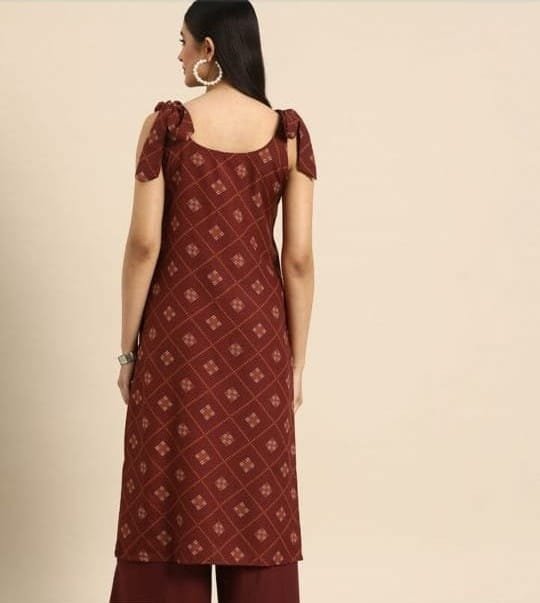 Dr Fashion Mill Tie-Strap Printed Kurta with Pants (2-Piece Set) - photo 6