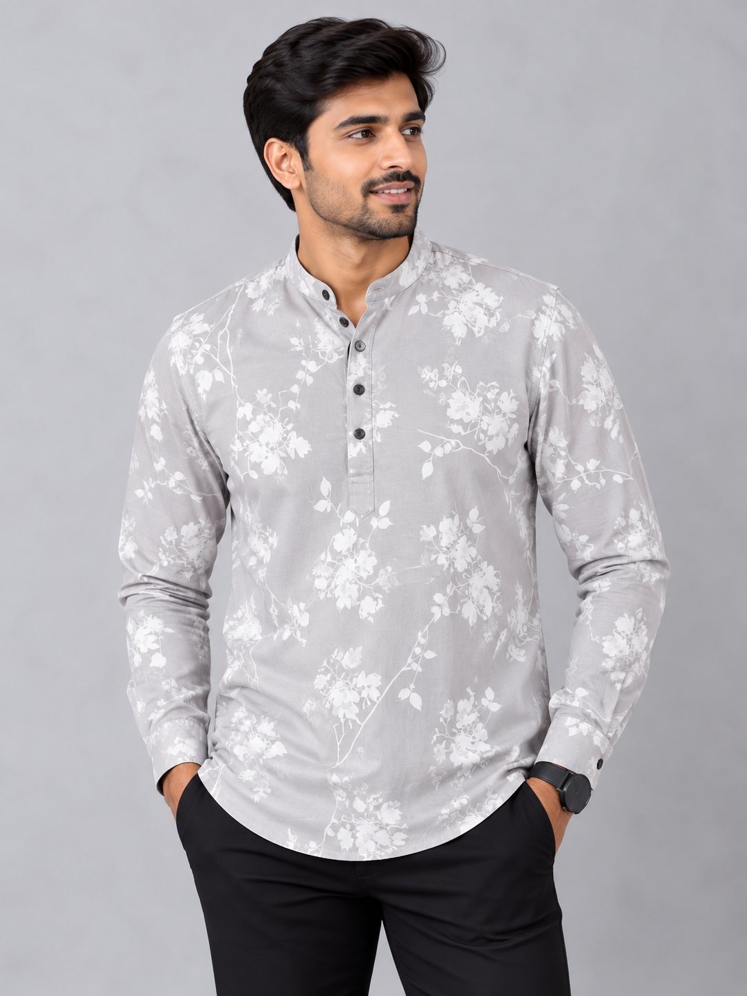 Men's Premium Casual Printed Full Sleeve Shirt – Mandarin Collar - photo 9