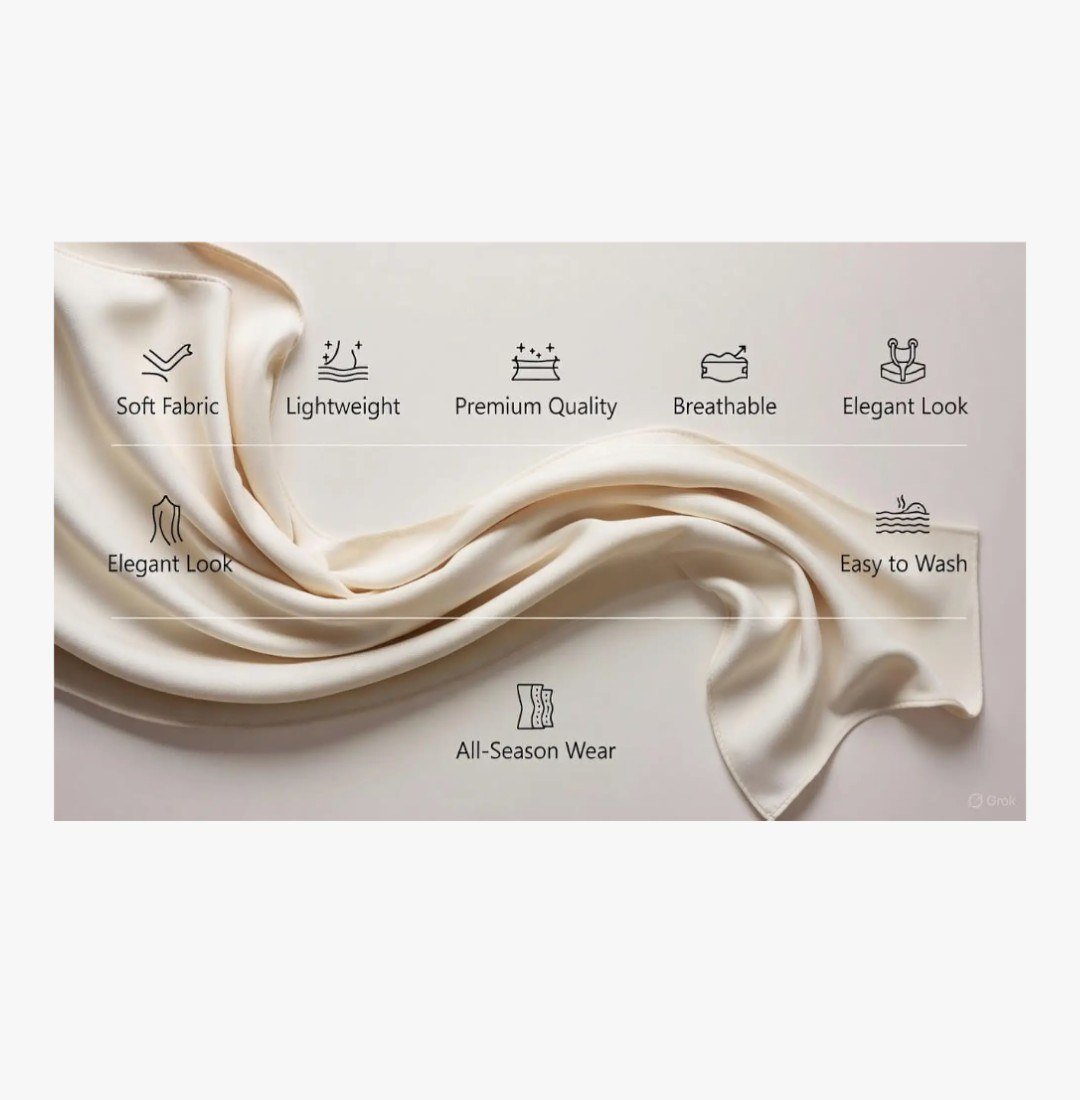 Dr Fashion Mill Exclusive Premium Shawls – Set of 2 (Cream) - photo 11
