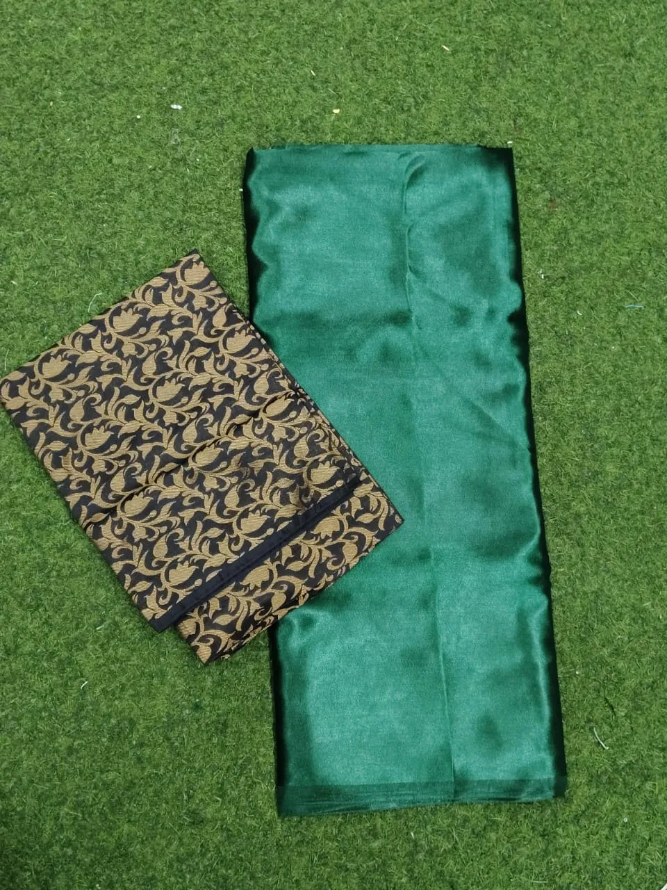 Japan Satin Silk Plain Saree – Glossy Finish - photo 5