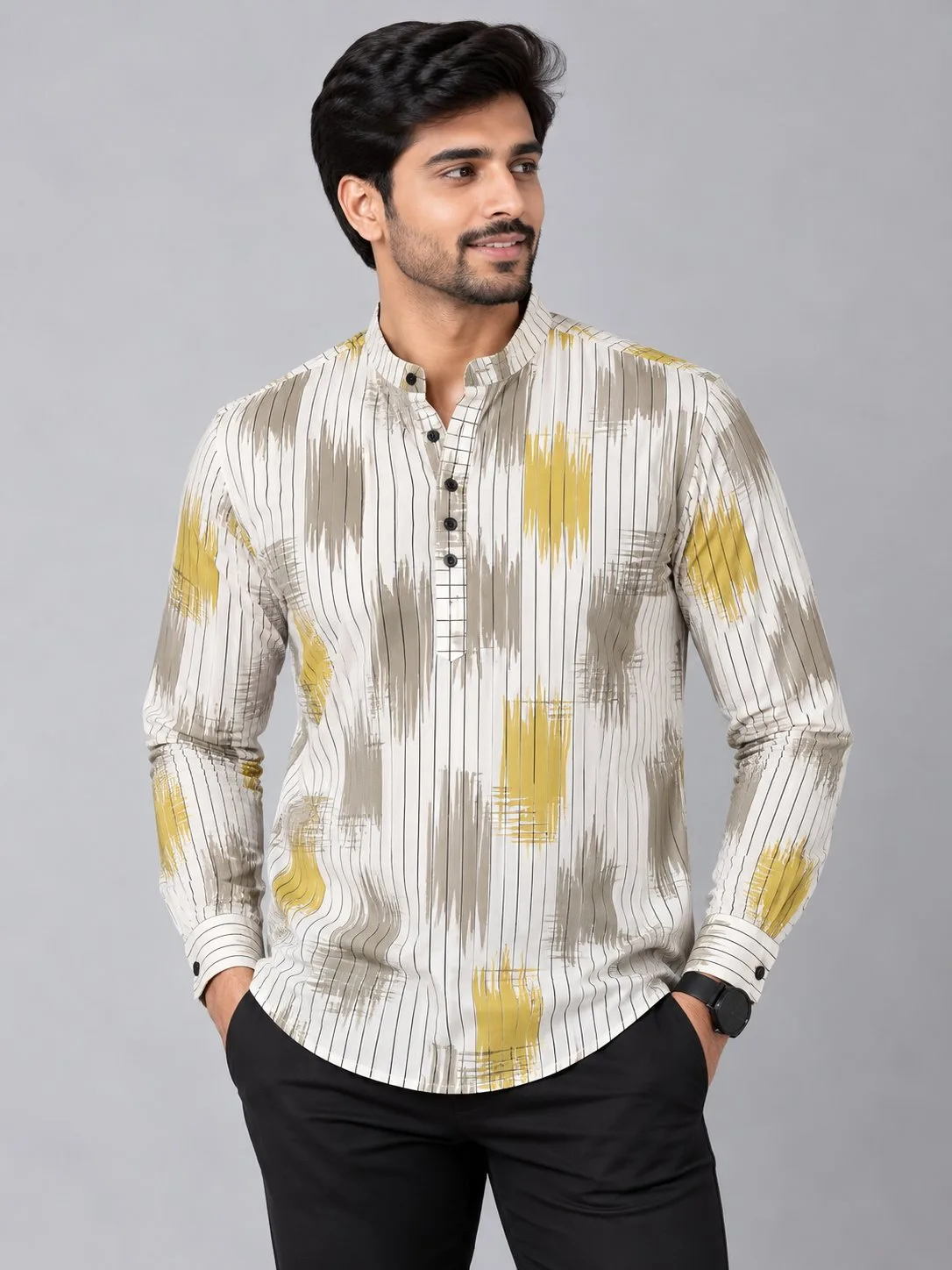 Men's Premium Casual Printed Full Sleeve Shirt – Mandarin Collar - photo 11
