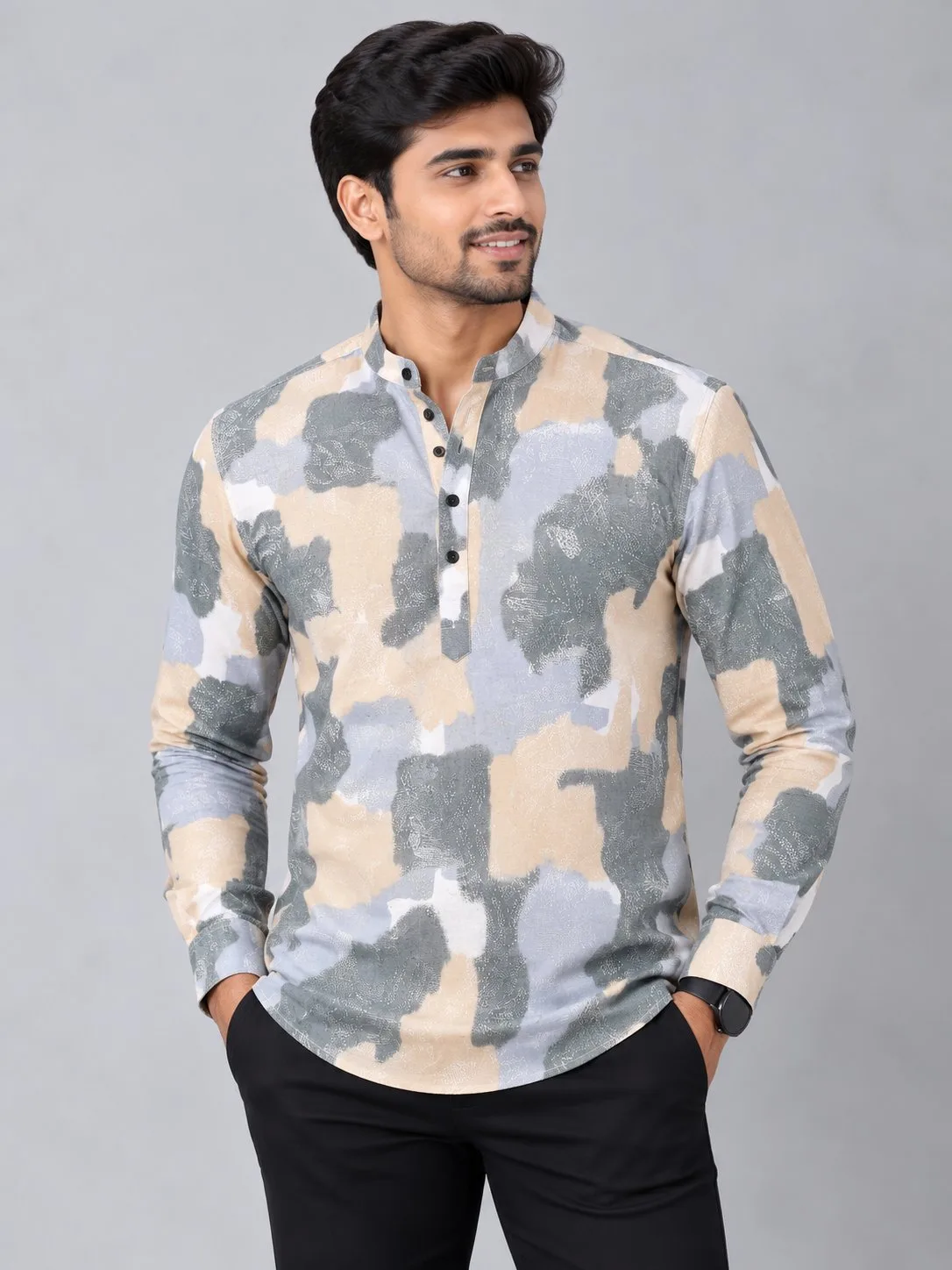 Men's Premium Casual Printed Full Sleeve Shirt – Mandarin Collar - photo 10