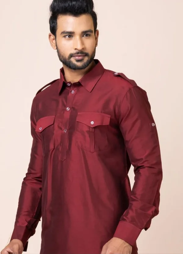 Dr Fashion Mill Pathani Suit — Kurta with Salwar (Epaulette & Double Pocket) - photo 2