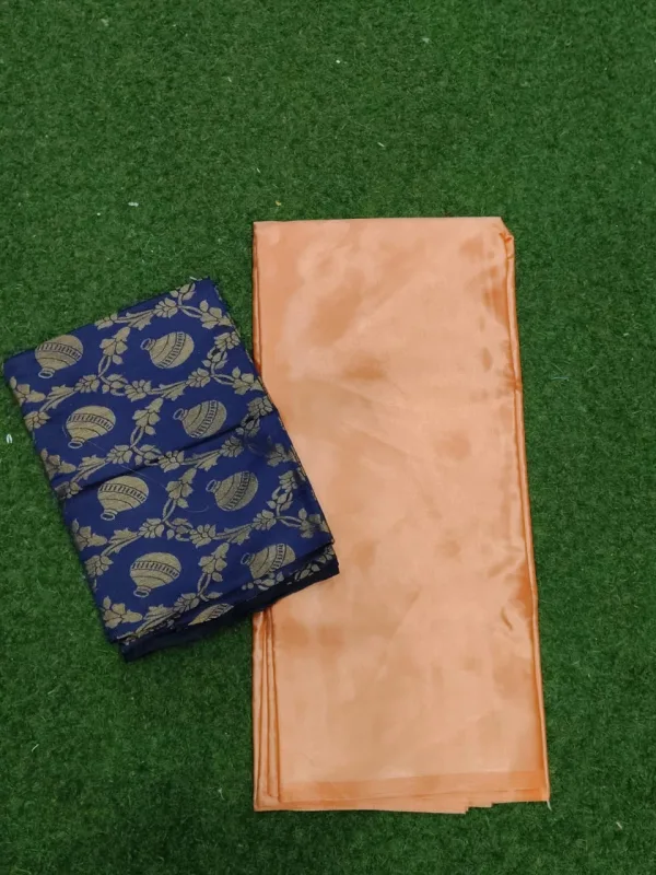 Japan Satin Silk Plain Saree – Glossy Finish - photo 2