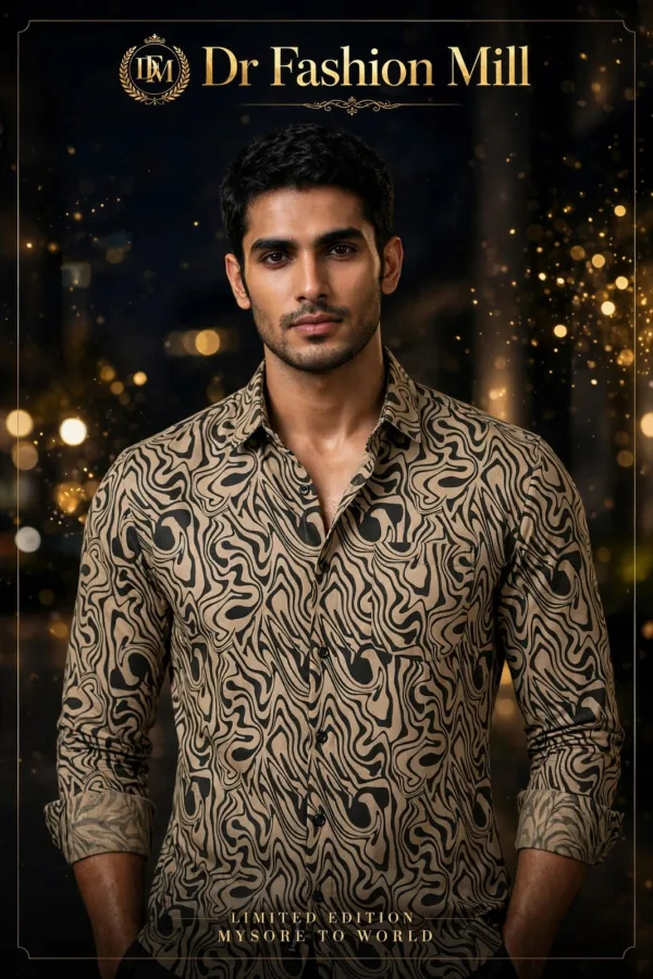 Men's Liquid Swirl Print Casual Shirt – Full Sleeve - photo 4