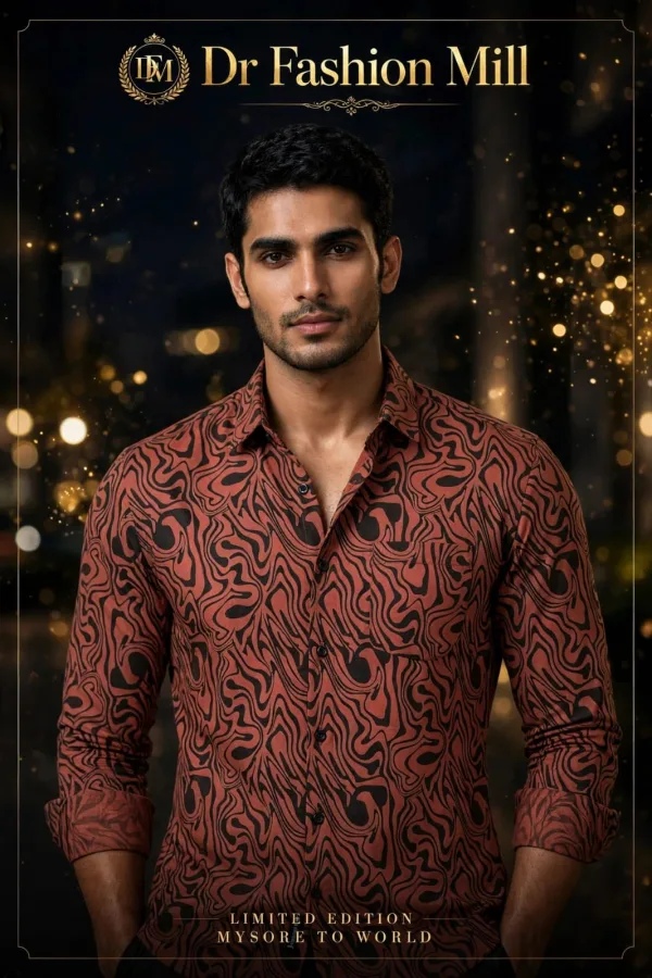 Men's Liquid Swirl Print Casual Shirt – Full Sleeve - photo 5