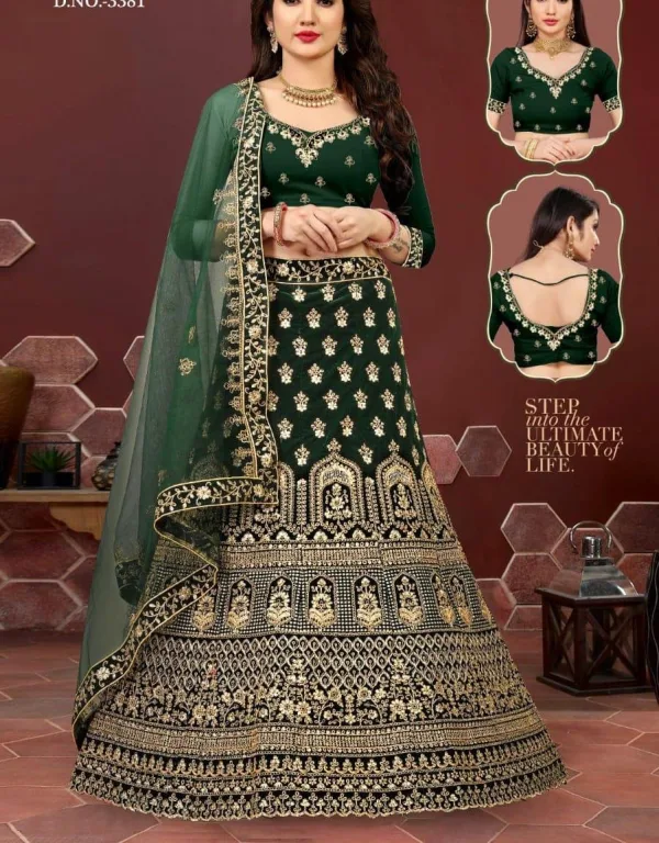 Dr Fashion Mill Bridal Velvet Lehenga – 3 Piece Set - photo 2