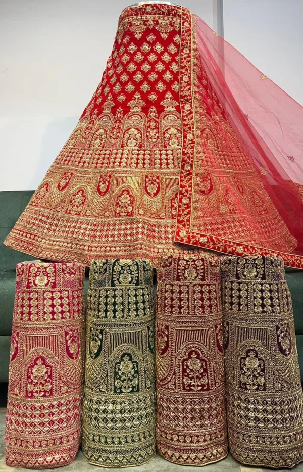 Dr Fashion Mill Bridal Velvet Lehenga – 3 Piece Set - photo 4