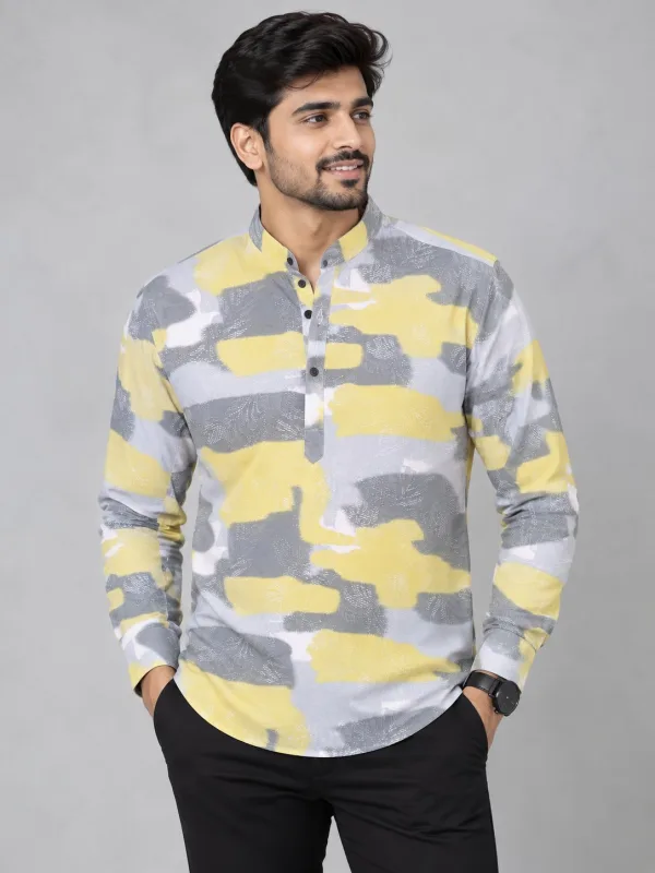 Men's Premium Casual Printed Full Sleeve Shirt – Mandarin Collar - photo 3